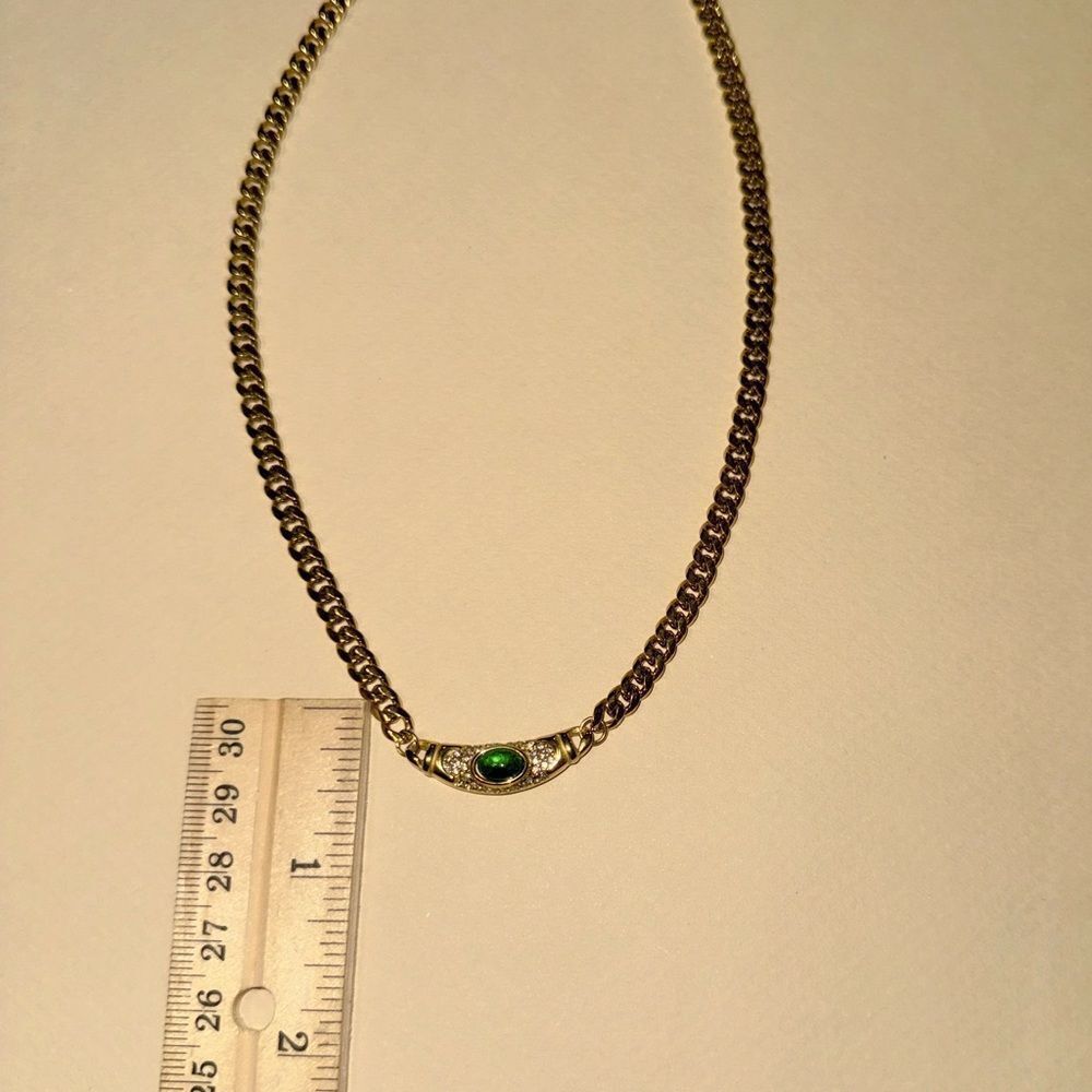 Vintage green diamond necklace N994 - Picture 5 of 5